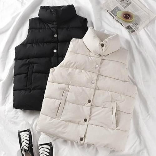 Dropshipping!! Women Autumn Winter Sleeveless Waistcoat Pockets Buttons Down Vest Warm Coat