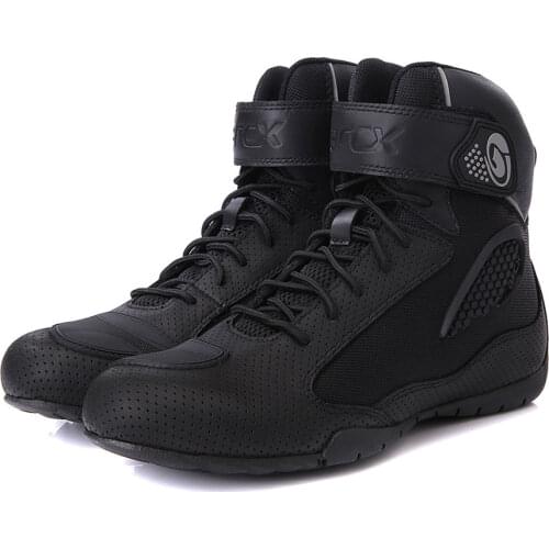 ARCX Motorcycle Boots Men Botas De Moto Summer Breathable Motorcycle Shoes Motorbike Chopper Cruiser Touring Ankle Shoes Black