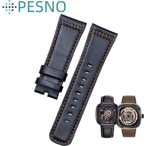 PESNO Suitable for SevenFriday P1P2P3 Watch Straps Genuine Calf Skin Leather Bands Men Watch Accessorries Belts