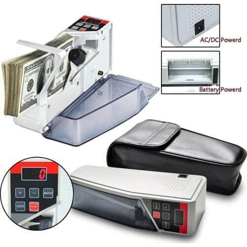 V40 Portable Mini Cash Count Money Currency Counter Counting All Bill Handy Bill Cash Banknote Counter EU