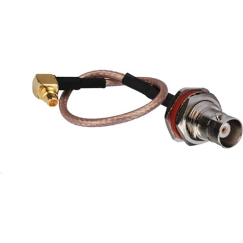 Superbat BNC Bulkhead Jack O-ring to MMCX Right Angle Plug RG316 Coax Cable 15cm for Telecom GPS WIFI Bluetooth Audio Antennas