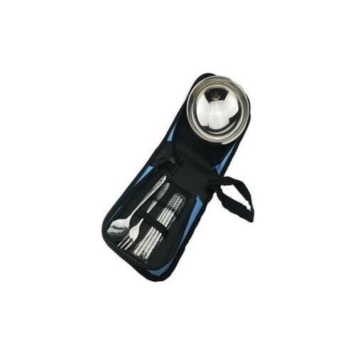 Suzakoo Outdoor Tableware Camping Bowl Random color Stainless Steel Equipment Supplies Portable Double person Picnic Kit Tourism