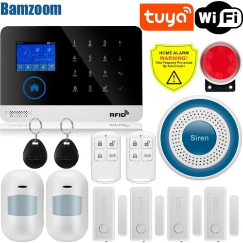 Tuya Smart Wireless Alarm WIFI GSM Security Alarm System Kit APP Control Motion Detector Sensor Burglar Alarm System