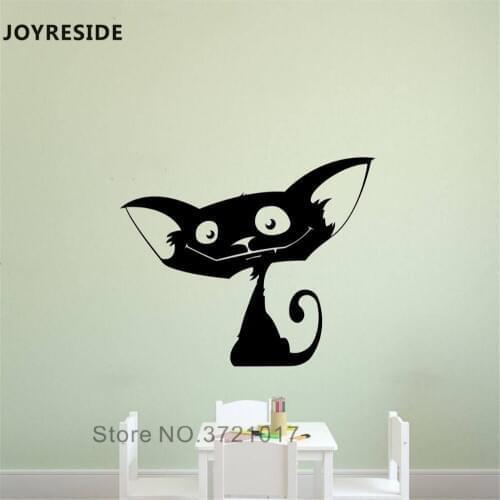 JOYRESIDE Cute Cat Wall Decal Pet Cats Funny Wall Sticker Animal Vinyl Decor Home Baby Bedroom Cute Decor Interior Design A963