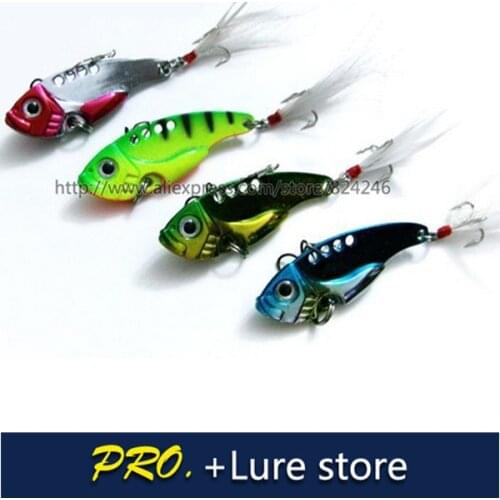 Free shipping 12 pcs Hard metal baits Metal VIBE fishing lure baits fishing VIB rattle lures fishing vib baits