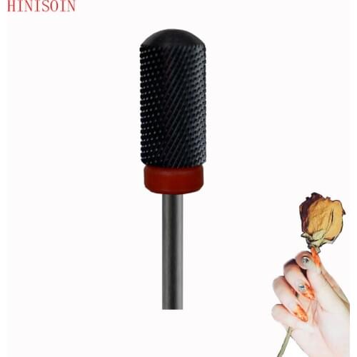 10 pcs Black Ceramic Nail Drill Bit - Large Smooth Top Bit