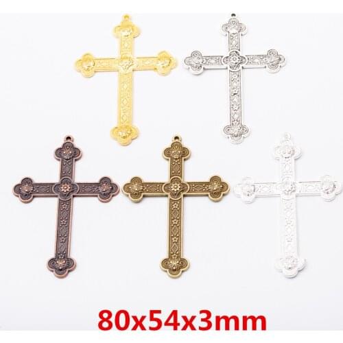 10 pcs Vintage Charms Cross Pendant Antique bronze Fit Bracelets Necklace DIY Metal Jewelry Making 5640