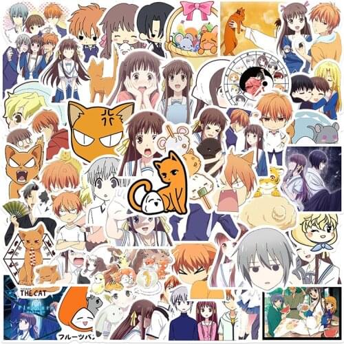 50pcs/pack Japanese anime Fruits Basket Cartoon Graffiti Stickers For Draw-bar frame Childrens Toys Car Skate Computers