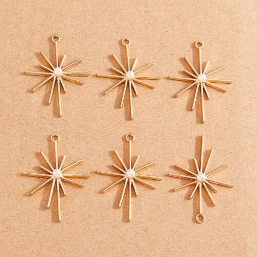 6pcs 31*43mm Big Alloy Irregular Fireworks Shape Charms for Earrings Bracelets Pendants Necklaces DIY Handmade Jewelry Findings