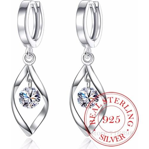 925 Sterling Silver Rotate Long Tassel Earrings Jewelry Brincos Fashion Wild Zircon Crystal Earrings For Women