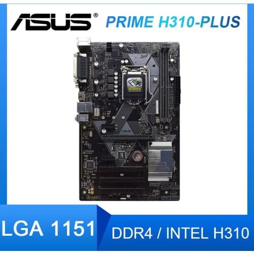 For Asus PRIME H310-PLUS Desktop Motherboard Intel H310 DDR4 LGA 1151 SATA3 PCI-E3.0 99%new Original Mainboard