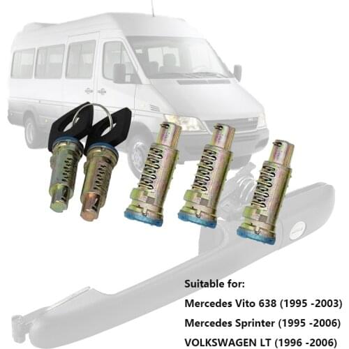 CAR DOOR LOCK BARRELS WITH 5 Lock Cylinders 2 Keys FOR MERCEDES BENZ VITO W638 Mercedes Sprinter VOLKSWAGEN LT 6707600205