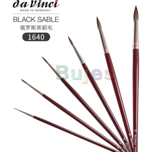 Da Vinci Black Sable Oil Painting Round, Russian Black Sable Series 1640, Are Ideal for Oil Painting and Hold A Fine Point