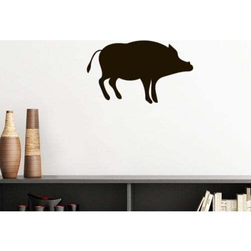 Black Boar Cute Animal Portrayal Silhouette Removable Wall Sticker Art Decals Mural DIY Wallpaper for Room Decal