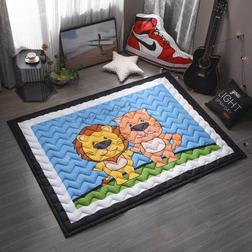 Kids Play Rug Mat not-Slip Baby Crawling Mat Cloth Floor Mat Foldable Washable Carpet Living Room Carpet Non-Toxic Baby Rug Pad