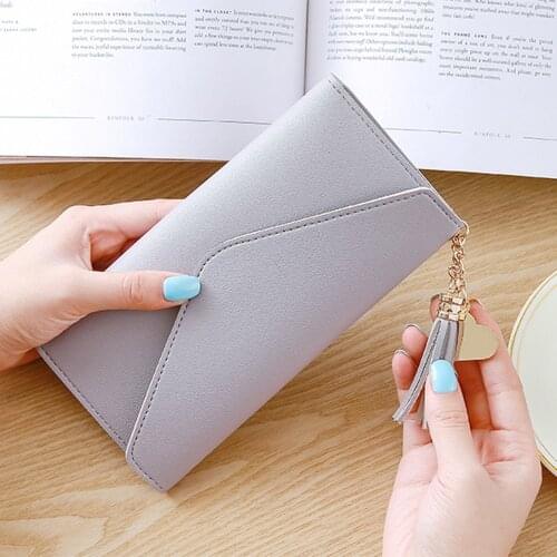 Long Wallet Women Purses Tassel Fashion Coin Purse Card Holder Wallets Female High Quality Clutch Money Bag PU Leather Wallet