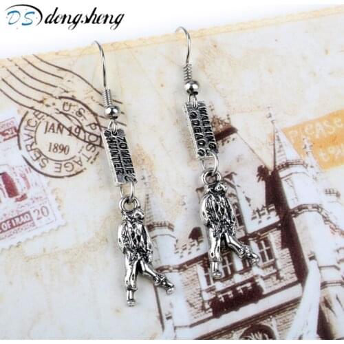 Dongsheng The Walking Dead ZOMBIE Charm Drop Earrings Daryl Bow man Bow Arrow Gun Knife Bullet Pistol Earrings Women Gift-15