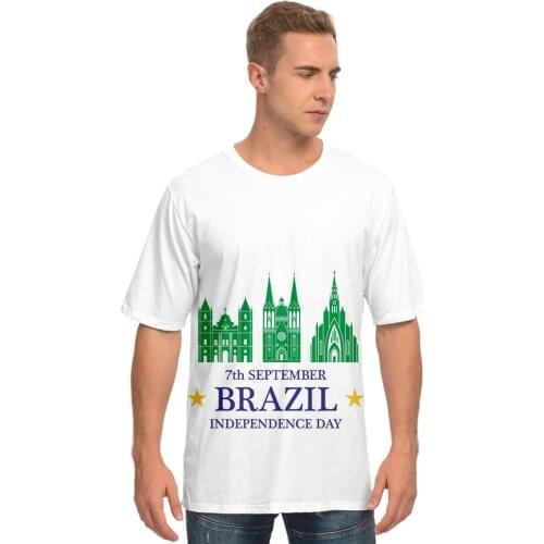 Mens Tshirt Short Sleeve Brazil Independence Day Casual Women T-shirt Summer T Shirts Tops Tees