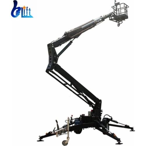 10m 12m Hydraulic Towable Boom Lifts Bucket Crane Cherry Picker Price