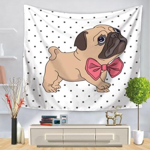 Kitty Dog Printing Tapestry Pet Wall Hanging Curtain Wall Decoration for Home Shop
