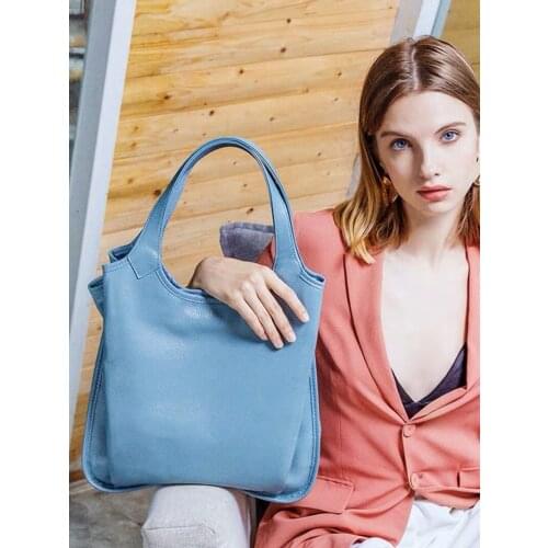 Leather Casual Wing Bag Ladies Simple Cowhide Large Capacity Shoulder Bag Handbags Women Bags