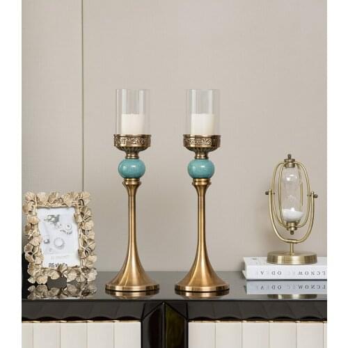 Brass Metal Candle Holders Dinner Wedding Candelabra Creative Retro Decorative Candlestick