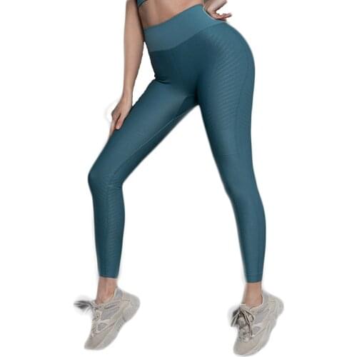 Thin Slim Yoga pants Women Gym High waist stripe Show Sexy Hip Fitness Leggings Seamless production Exercise Running Trousers