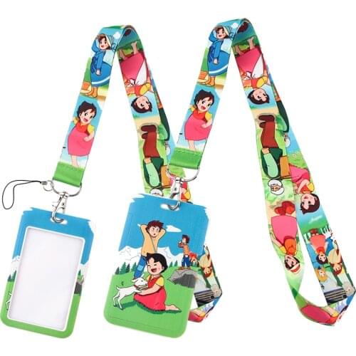 LT415 Anime Print Keychain Ribbon Lanyards for Keys ID Card Phone Straps Hanging Rope Lariat Students Badge Holder gifts