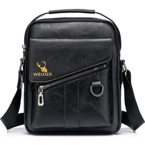 Fashion Mens Handbag Shoulder Bag Vintage Trends PU Leather Retro Messenger Bag Stylish Casual Male Crossbody Sling Bags New