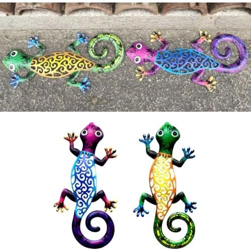 Wall Hanging Gecko Artworkd Decorative Lizard Outdoor Garden Decor Gecko Ornaments Garden Yard Metal Wall Art