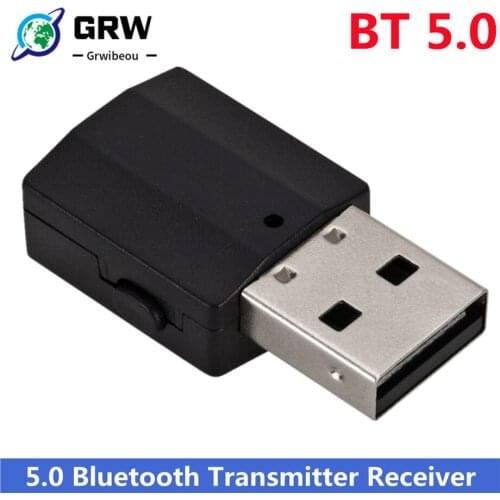 GRWIBEOU New 5.0 Bluetooth Transmitter Receiver Mini 3.5mm AUX Stereo Wireless Music Adapter For Car Radio TV Bluetooth Earphone