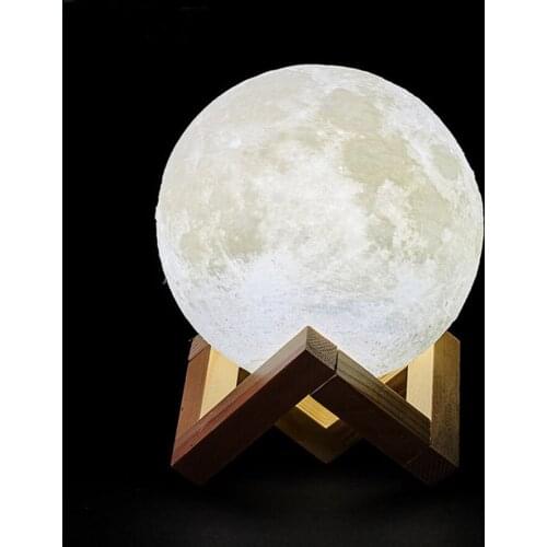 3D Print Rechargeable Moon Lamp LED Night Light Creative Touch Switch Moon Light for Bedroom Decoration Birthday Gift Manga