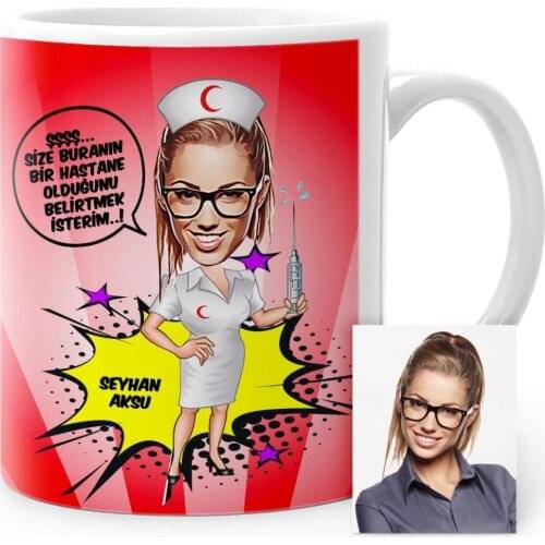 Personalized Professional Nurse Cartoon White Mug Cup-2