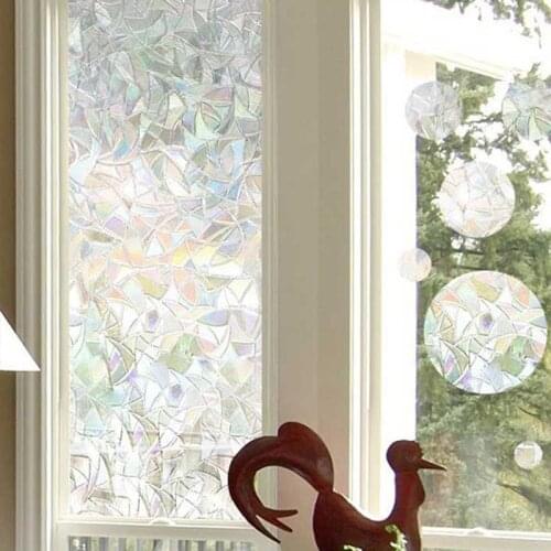 PVC refraction colorful electrostatic glass sticker, glue-free window film, removable glass window grille