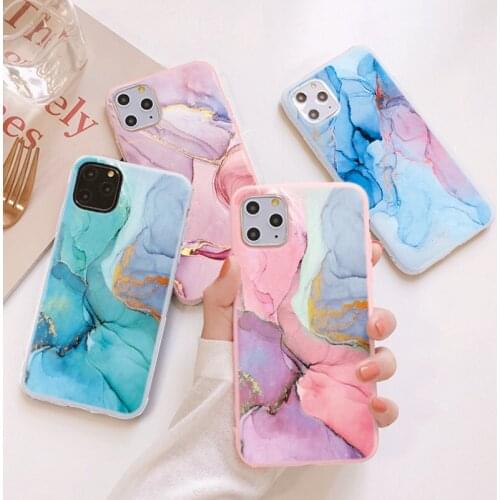 Luxury Marble Candy Color Case For iphone 11 12 Pro 7 8 6 6s Plus 5 SE 2020 Max XR XS Max X Case Cover Silicone Soft Back Shell