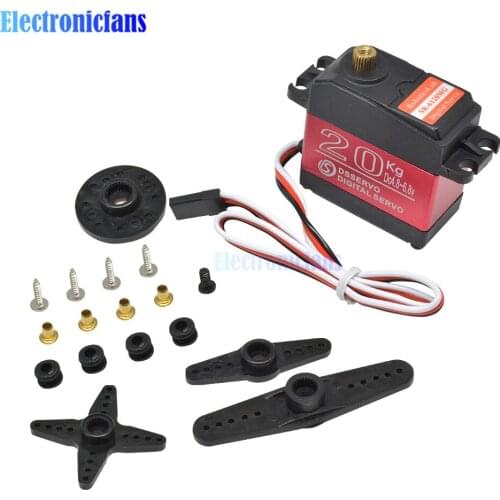 SR-6120MG Digital Steering Gear Metal Case 180/270 Degree 20KG High Torque Gear Metal Servo Torque for DIY Robot Tools