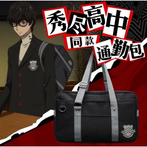 Anime P5 Persona 5 Cosplay JK Shoulder Bag Prop Akira Kurusu Jokerr School Students Oxford Messenger Bookbag Unisex Fashion Gift