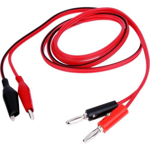 Alligator Clip Testing Cable with 4 mm Banana Plug - Black and Red Pair