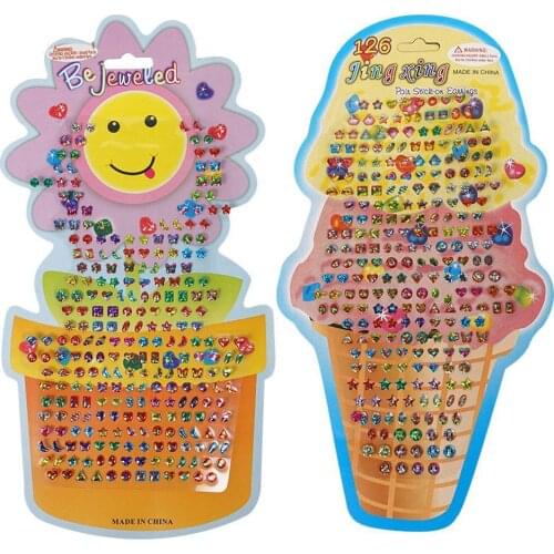 Three-dimensional Crystal Cartoon Moon Star Love Stickers Reward Gift Notebook 3D DIY For Kids Stickers Stickers Face Cute G0I5