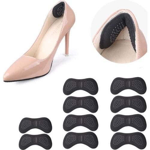 5 Pairs Heel Cushion Insert Shoe Pad Self-Adhesive Foot Care Protector Grips Liners Loose Shoes Gap Filler Heel Pain Relief