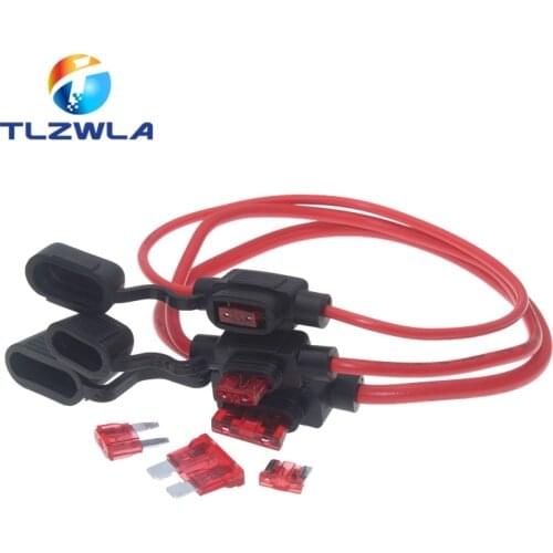 1Set Standard/Mini/Micro Car Waterproof Fuse Box Blade Type In Line Fuse Holder Power Socket 18/16/14/12/10AWG 5A10A20A30A40A50A