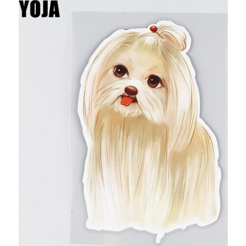 YOJA 10.2×16.3CM Cute Shih Tzu Creative Cartoon Decoration Car Accessories Classic Window Aniaml Stickers 19B-0099