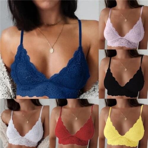 Ladies Sleeveless Tops Lace Crop Tops Bras Lace Eyelash Jacket Sexy Vest Womens Fashion Lace Floral Bralette Bras Sexy Lingeire