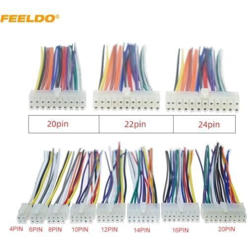 1PC Car Wire Harness Connector 4Pin 6Pin 8pin 10Pin 12Pin 14Pin 16Pin 18Pin Into Car DVD CD Radio Stereo Wire Plug Adapter