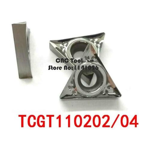 10PCS aluminum carbide insert TCGT110202 / TCGT110204 , CNC lathe tool, suitable for aluminum processing, insert STWCR/STGCR