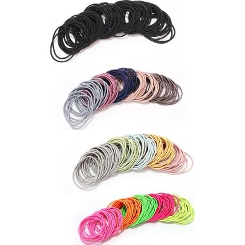 100PCS 2mm Skinny Elastic Hair bands 15.0cm length Base Hair ties Base Ponytail Holders For DIY Chhildren Hair Accessories