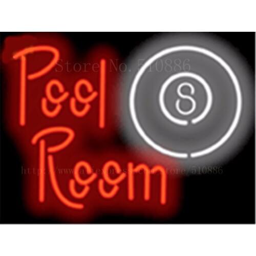17*14" Pool Room NEON SIGN REAL GLASS BEER BAR PUB LIGHT SIGNS store display Restaurant Shop occasional Advertising Lights