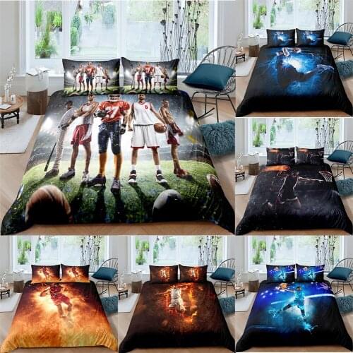 3D Basketball Player Bedding Set Printing Pillowcase 2/3pcs Comforter Quilt Cover Duvet Covers Set Home Textiles Queen King Size