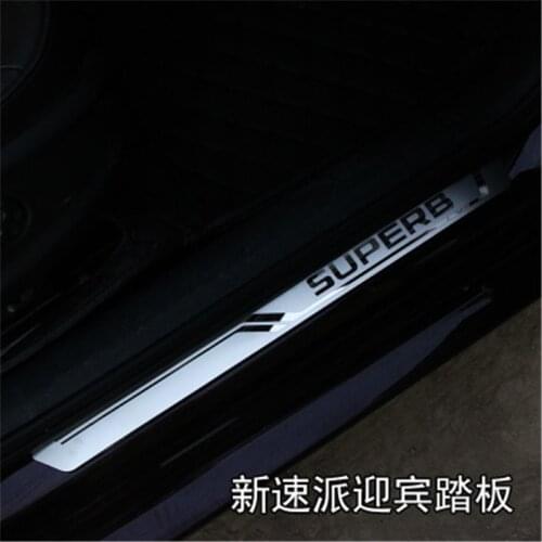 4PCS Stainless Steel Original factory stainless steel Car door cover outside door sill plate For Skoda Superb 2016 2017 2018