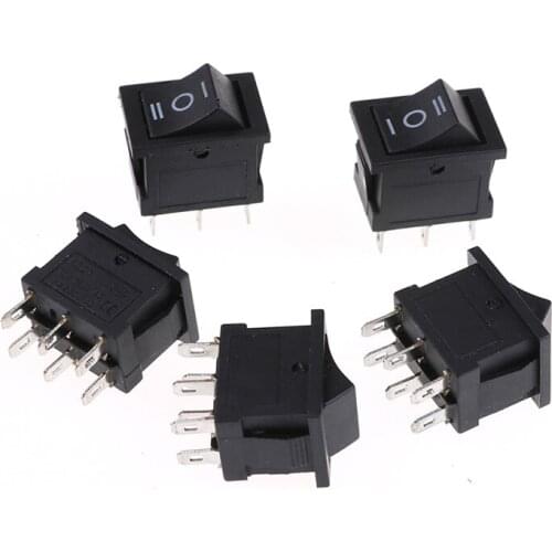 5pcs/lot ON/OFF KCD1 203 6P Boat Rocker Switch 6A/250VAC 10A/125VAC Car Dash Dashboard Truck